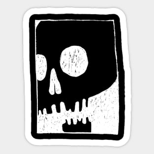 Hand-drawn comics inspired skull on black Sticker